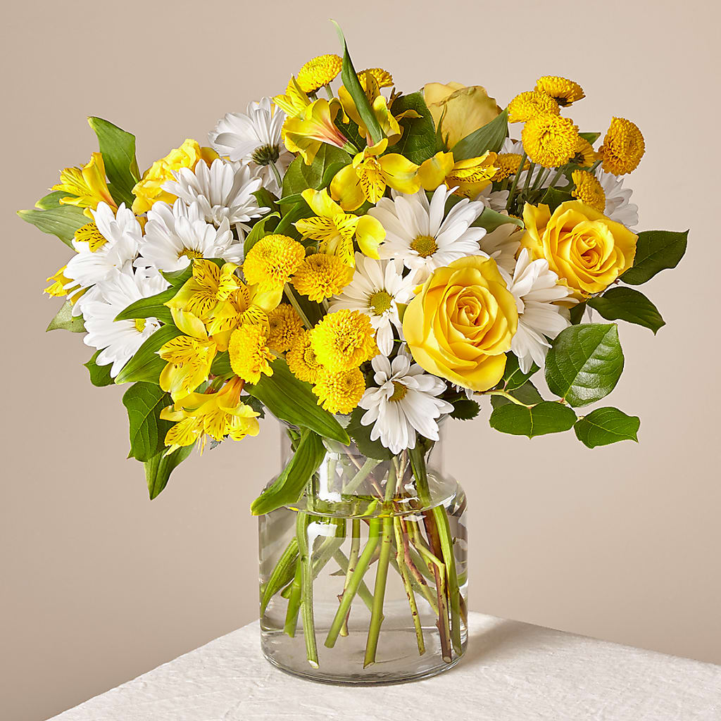 Sunny Sentiments Bouquet – White Lilies N Paradise, Kokomo IN
