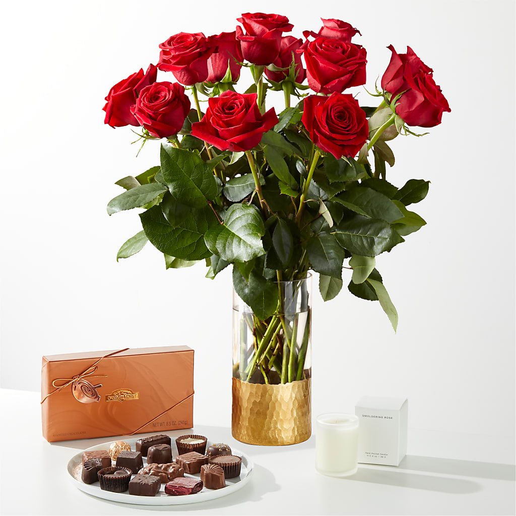 Classic Love Red Rose Bouquet – White Lilies N Paradise, Kokomo IN
