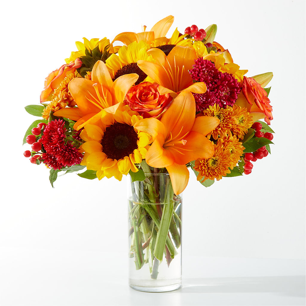 Fall Day Bouquet – White Lilies N Paradise, Kokomo IN
