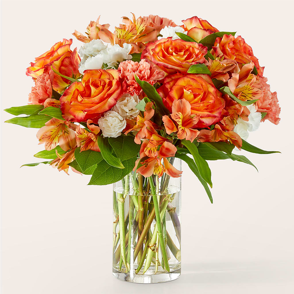 Apricot Glow Bouquet – White Lilies N Paradise, Kokomo IN