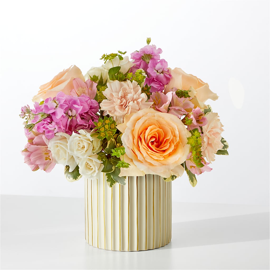 Paradise Bouquet with Ivory Vase – White Lilies N Paradise, Kokomo IN
