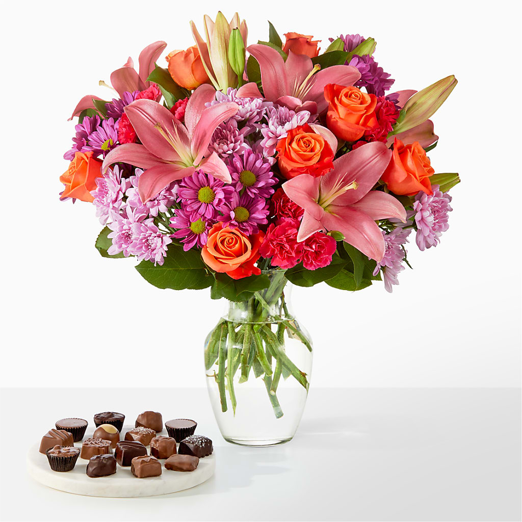 One and Only Bouquet and Chocolate Bundle – White Lilies N Paradise, Kokomo IN