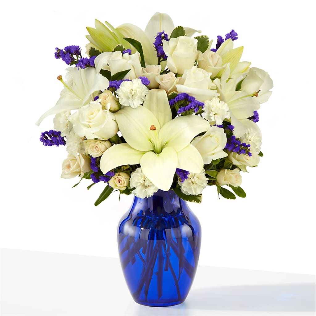 Sapphire Rush Bouquet – White Lilies N Paradise, Kokomo IN