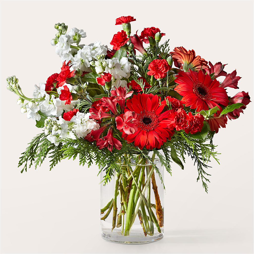 Holidaisy Bouquet – White Lilies N Paradise, Kokomo IN