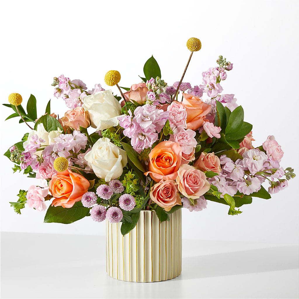 French Market Bouquet with Ivory Vase – White Lilies N Paradise, Kokomo IN