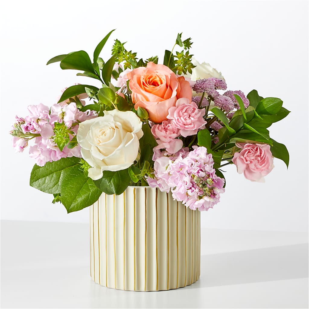 French Market Bouquet with Ivory Vase – White Lilies N Paradise, Kokomo IN