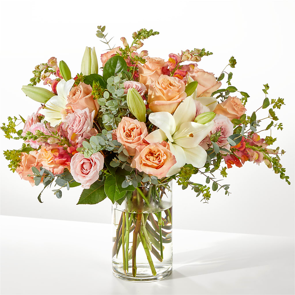 Grapefruit Splash Bouquet – White Lilies N Paradise, Kokomo IN