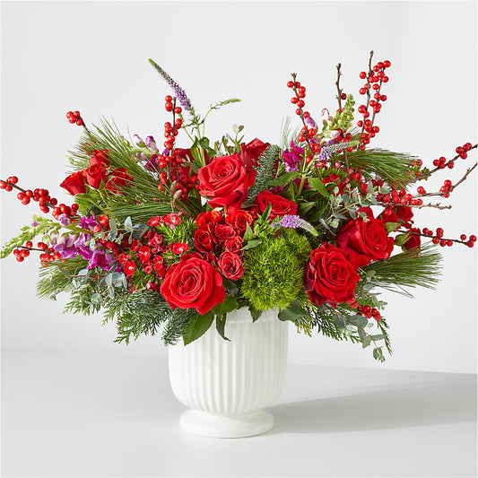 Big Red Bow Bouquet –  White Lilies N Paradise, Kokomo IN