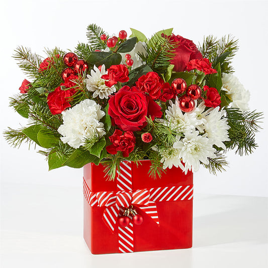 Presents Under the Tree Bouquet –  White Lilies N Paradise, Kokomo IN