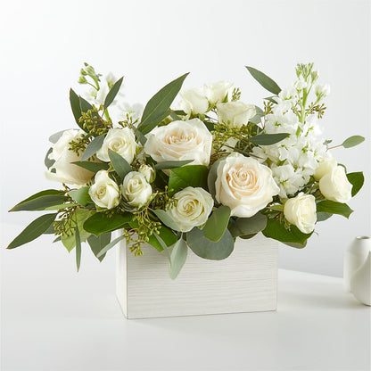 Fresh Linen Box Bouquet –  White Lilies N Paradise, Kokomo IN