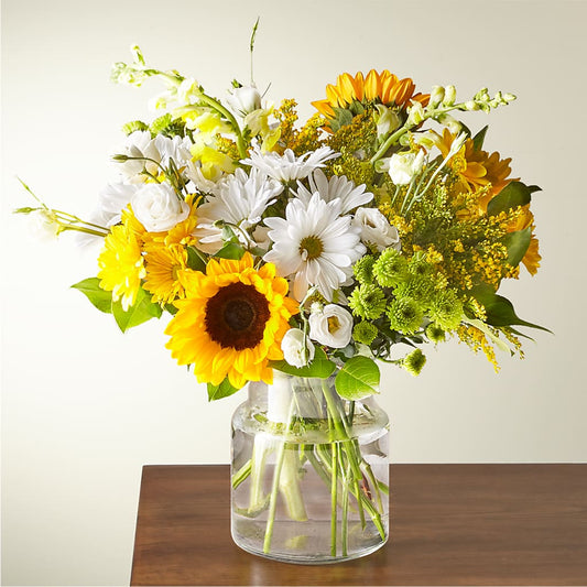 Hello Sunshine Bouquet –  White Lilies N Paradise, Kokomo IN