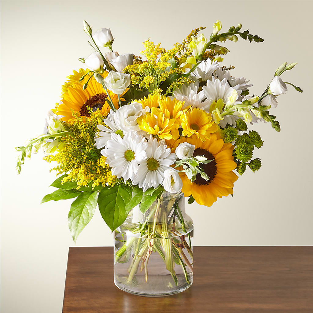 Hello Sunshine Bouquet –  White Lilies N Paradise, Kokomo IN