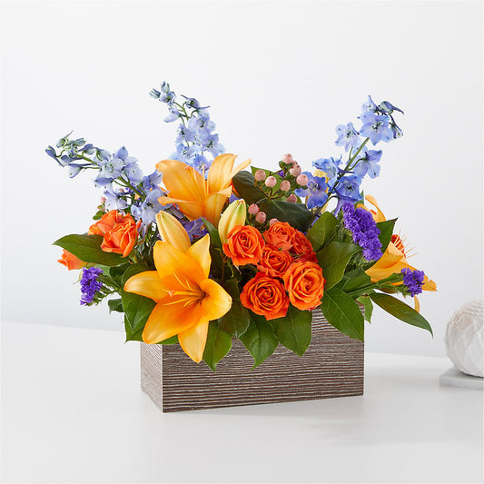 Radiant Citrus Box Bouquet –  White Lilies N Paradise, Kokomo IN