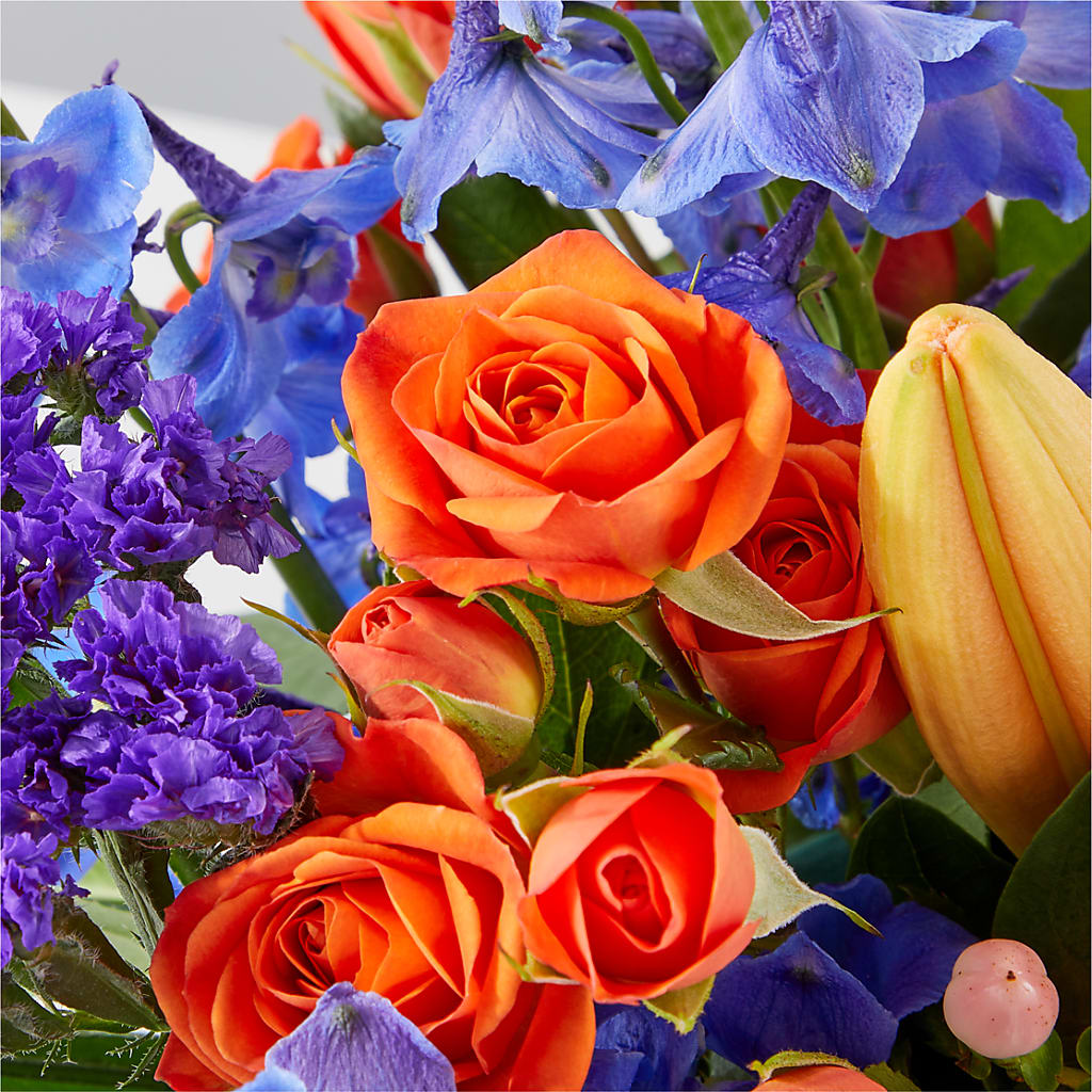 Radiant Citrus Box Bouquet –  White Lilies N Paradise, Kokomo IN