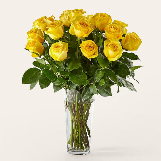 Long Stem Yellow Rose Bouquet –  White Lilies N Paradise, Kokomo IN