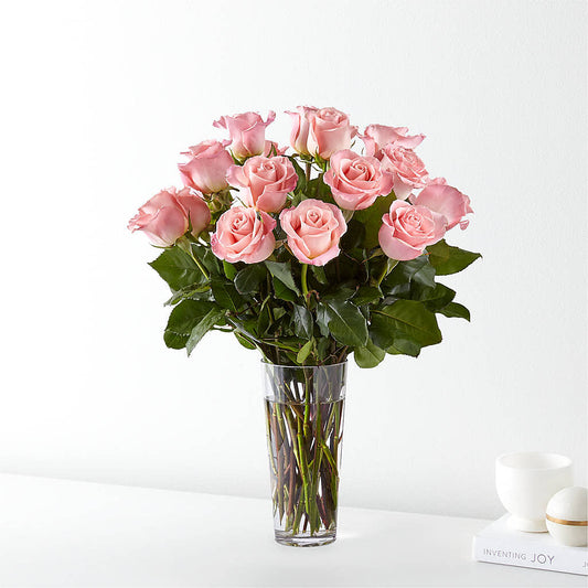 Long Stem Pink Rose Bouquet –  White Lilies N Paradise, Kokomo IN