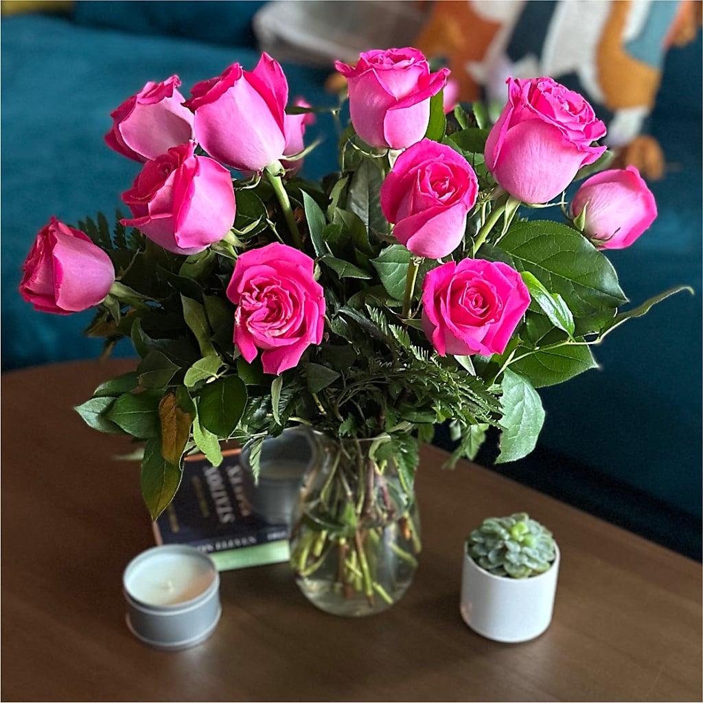 Long Stem Pink Rose Bouquet –  White Lilies N Paradise, Kokomo IN