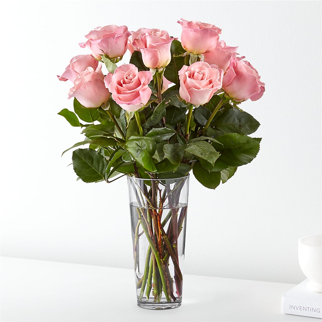 Long Stem Pink Rose Bouquet –  White Lilies N Paradise, Kokomo IN
