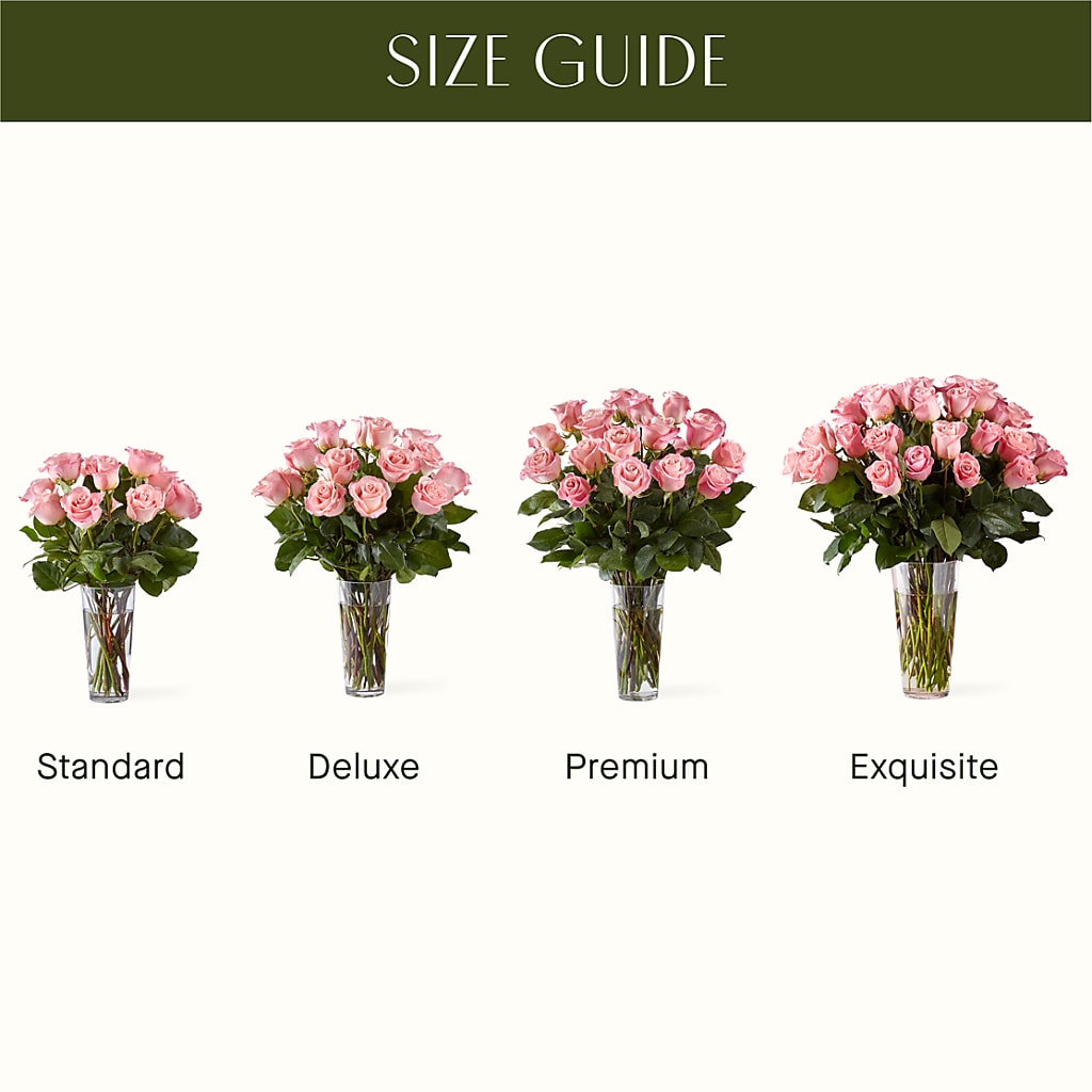 Long Stem Pink Rose Bouquet –  White Lilies N Paradise, Kokomo IN
