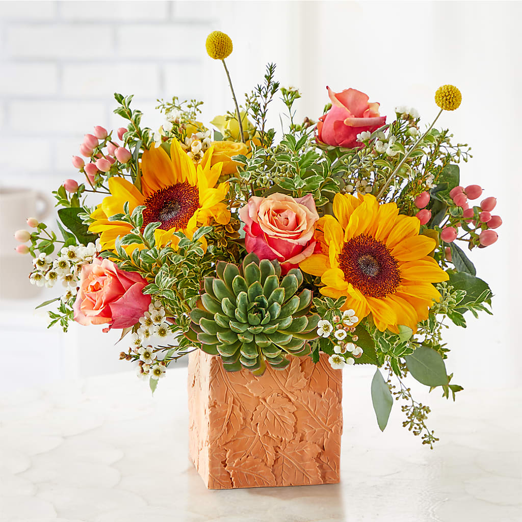 Sunflower Season Bouquet –  White Lilies N Paradise, Kokomo IN