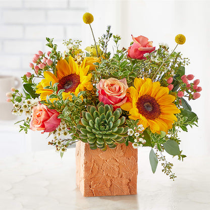 Sunflower Season Bouquet –  White Lilies N Paradise, Kokomo IN