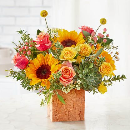 Sunflower Season Bouquet –  White Lilies N Paradise, Kokomo IN