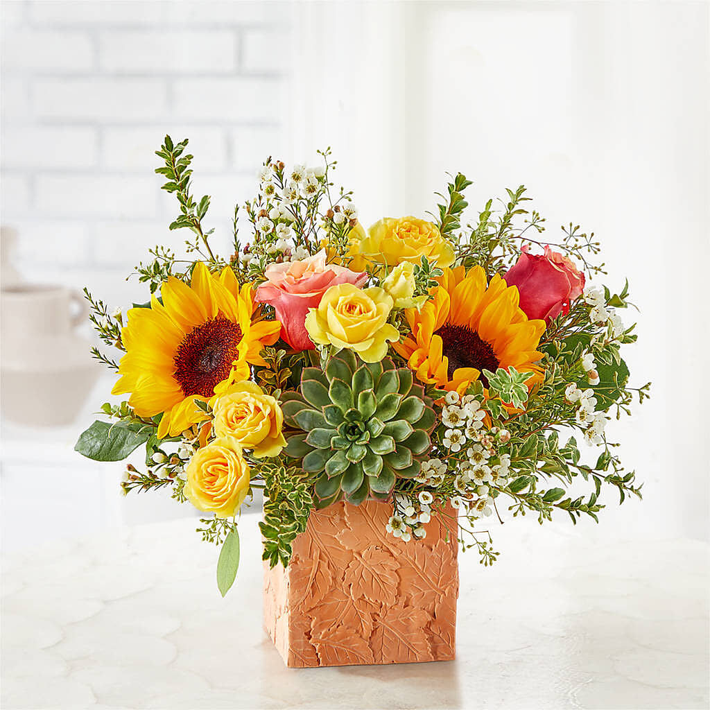 Sunflower Season Bouquet –  White Lilies N Paradise, Kokomo IN