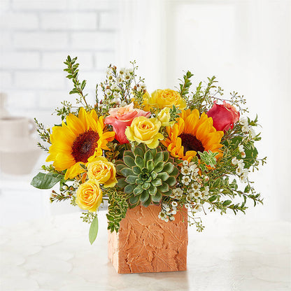 Sunflower Season Bouquet –  White Lilies N Paradise, Kokomo IN