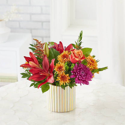 Burgundy Landscape Bouquet –  White Lilies N Paradise, Kokomo IN