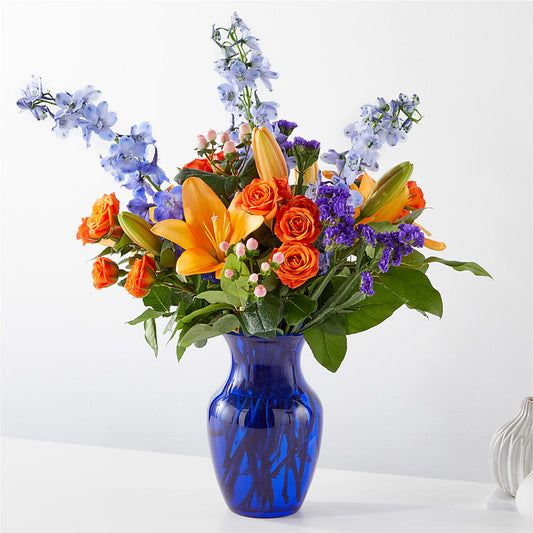 Radiant Citrus Bouquet –  White Lilies N Paradise, Kokomo IN