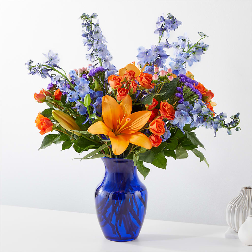 Radiant Citrus Bouquet –  White Lilies N Paradise, Kokomo IN