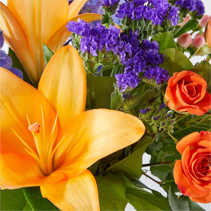 Radiant Citrus Bouquet –  White Lilies N Paradise, Kokomo IN
