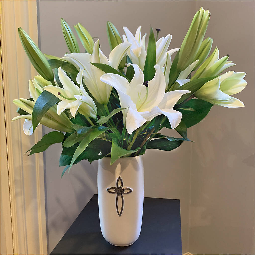 Faithful Blessings Bouquet –  White Lilies N Paradise, Kokomo IN
