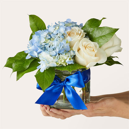 Sky Blue Delight Bouquet –  White Lilies N Paradise, Kokomo IN