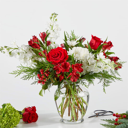 Merry Moment Bouquet – A Florist Original –  White Lilies N Paradise, Kokomo IN