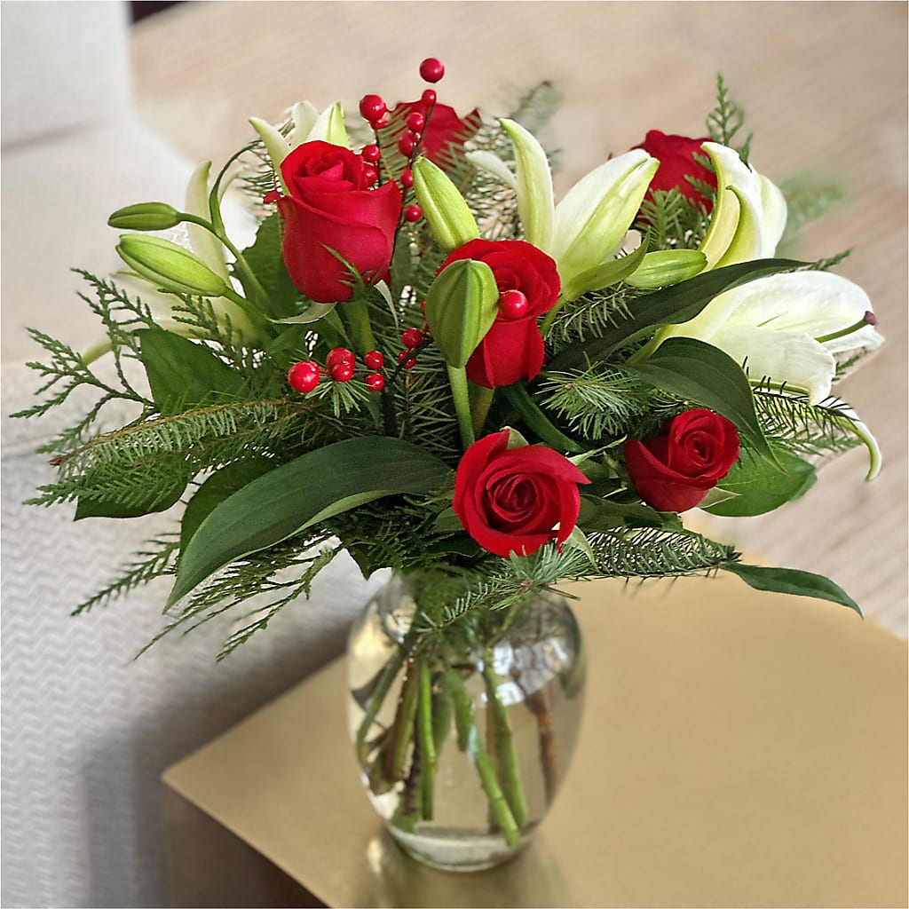 Sparkling Snowflakes Bouquet –  White Lilies N Paradise, Kokomo IN