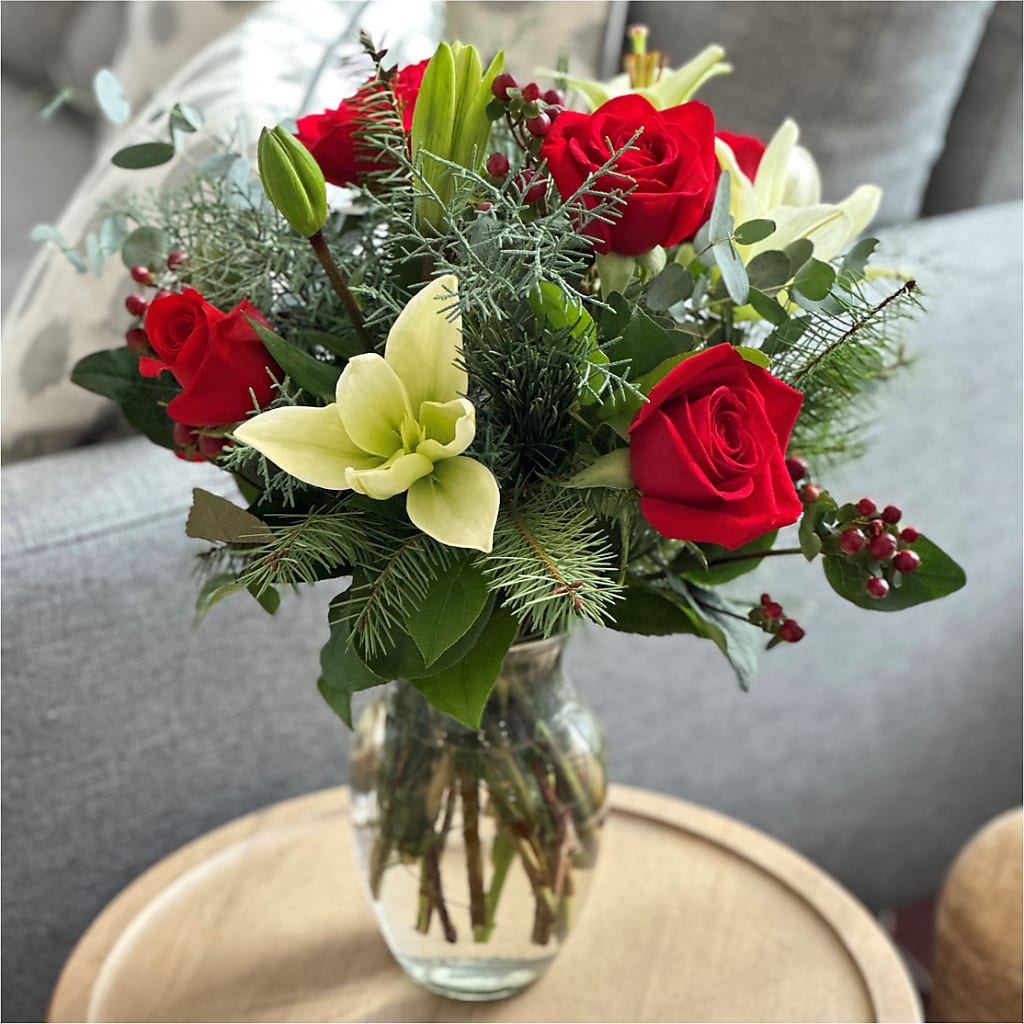 Glittering Lights Bouquet –  White Lilies N Paradise, Kokomo IN