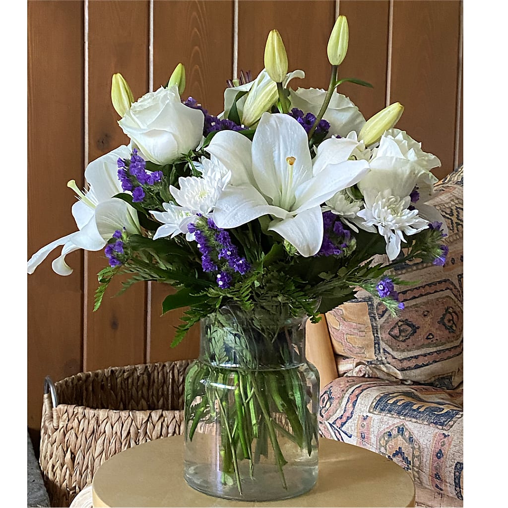 Beyond Blue Bouquet –  White Lilies N Paradise, Kokomo IN