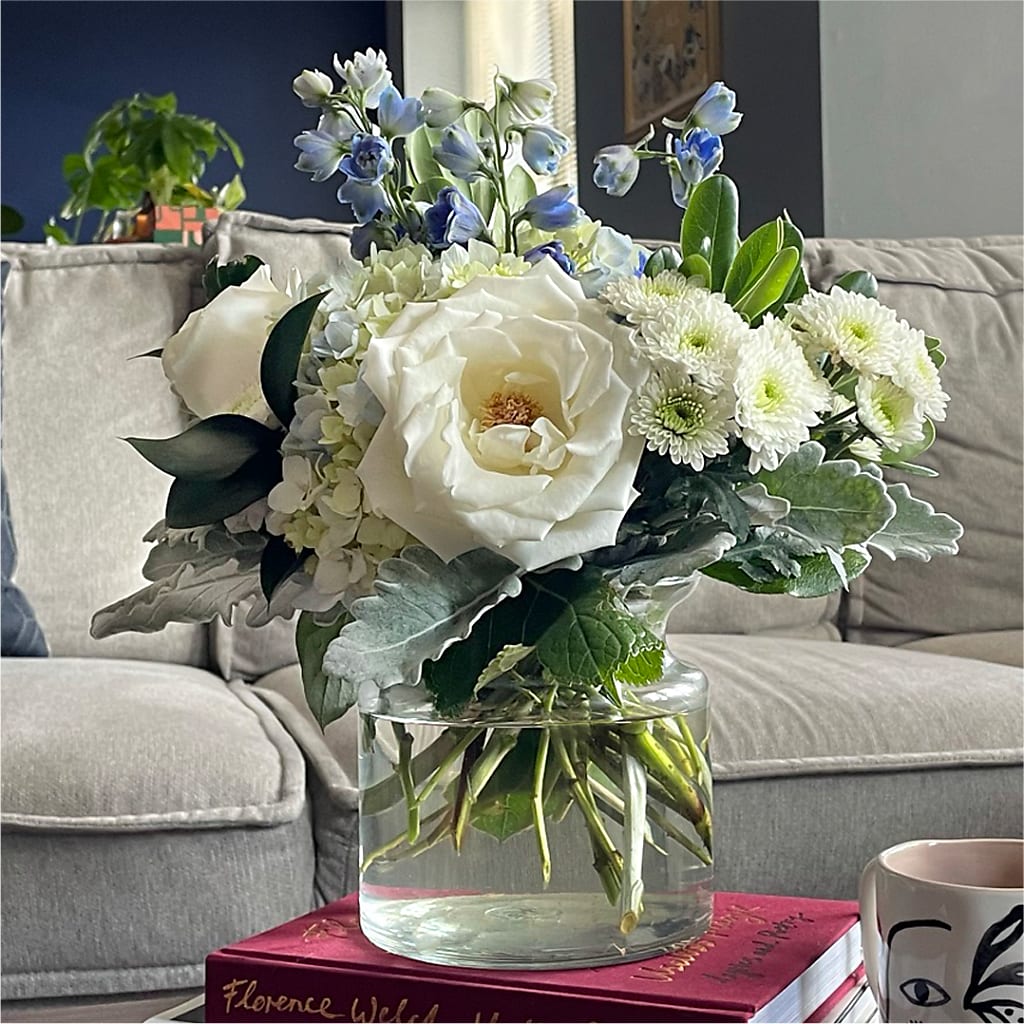 Clear Skies Bouquet –  White Lilies N Paradise, Kokomo IN