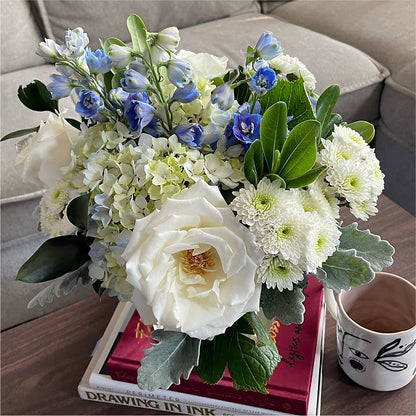 Clear Skies Bouquet –  White Lilies N Paradise, Kokomo IN