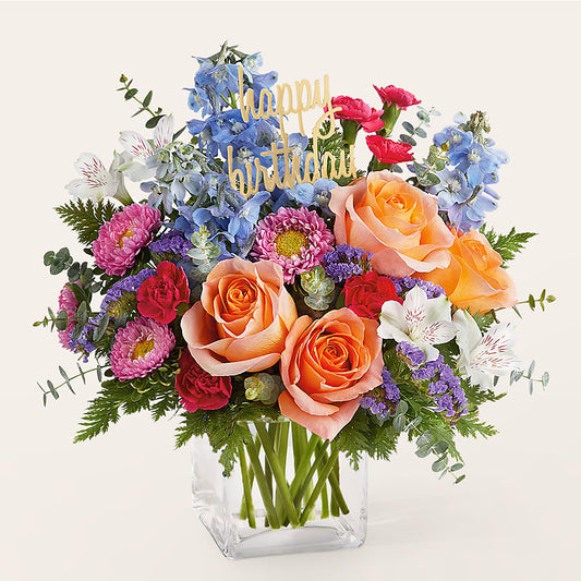Birthday Bash Bouquet –  White Lilies N Paradise, Kokomo IN