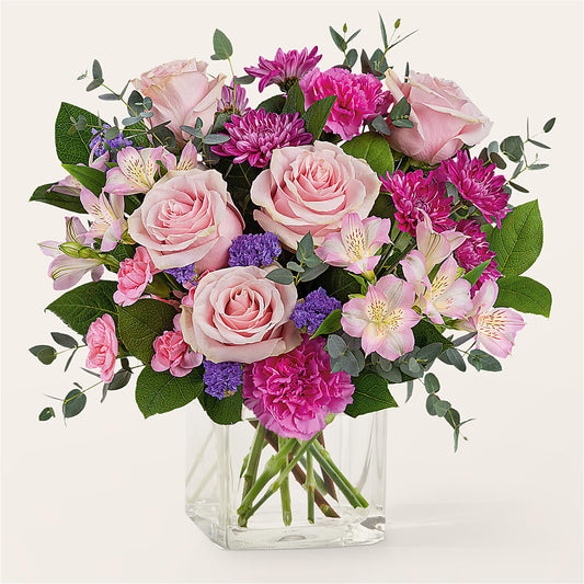 Rosy Radiance Bouquet –  White Lilies N Paradise, Kokomo IN
