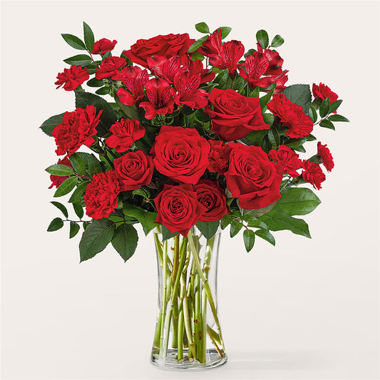 Brilliant Ruby Bouquet –  White Lilies N Paradise, Kokomo IN
