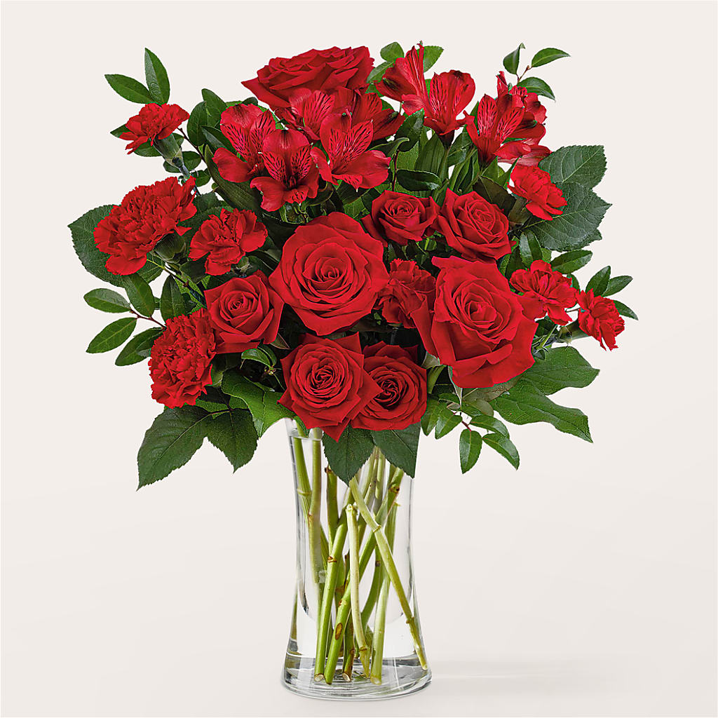 Brilliant Ruby Bouquet –  White Lilies N Paradise, Kokomo IN