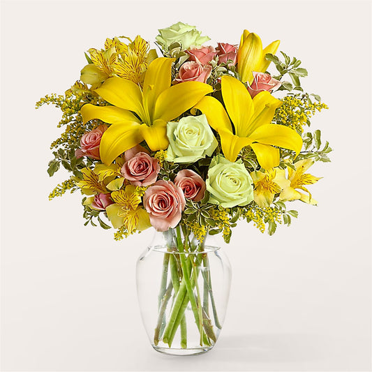 Sunburst Bouquet –  White Lilies N Paradise, Kokomo IN