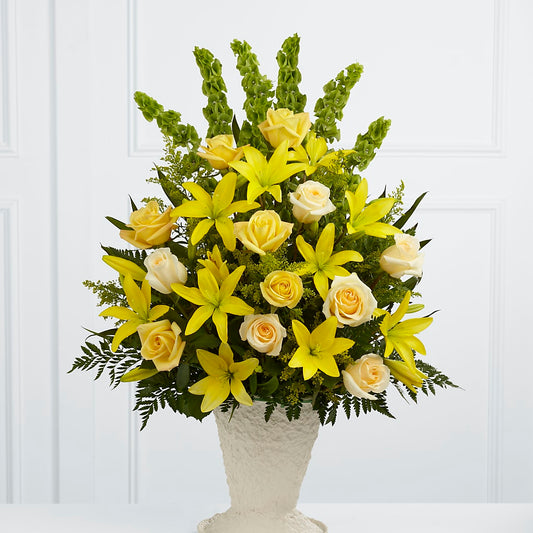 Golden Memories Arrangement –  White Lilies N Paradise, Kokomo IN