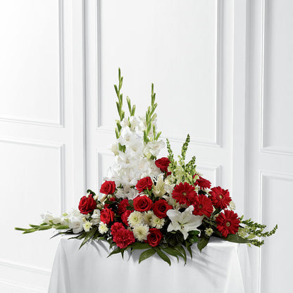 Crimson & White Arrangement –  White Lilies N Paradise, Kokomo IN