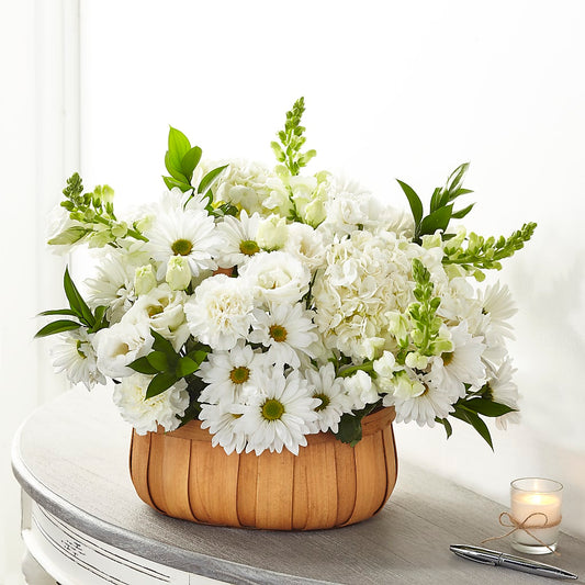 Pure Ivory Basket –  White Lilies N Paradise, Kokomo IN