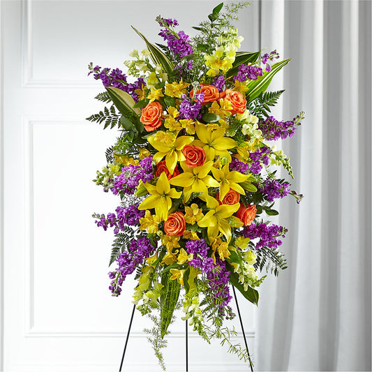 Thoughtful Prayers Standing Spray –  White Lilies N Paradise, Kokomo IN