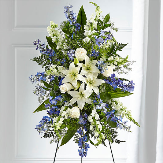 Faithful Friend Standing Spray –  White Lilies N Paradise, Kokomo IN